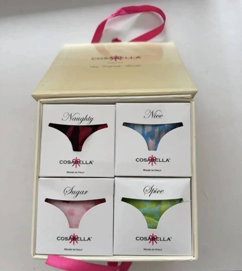 NEW COSABELLA women's thong assortment in naughty/nice/sugar/spice